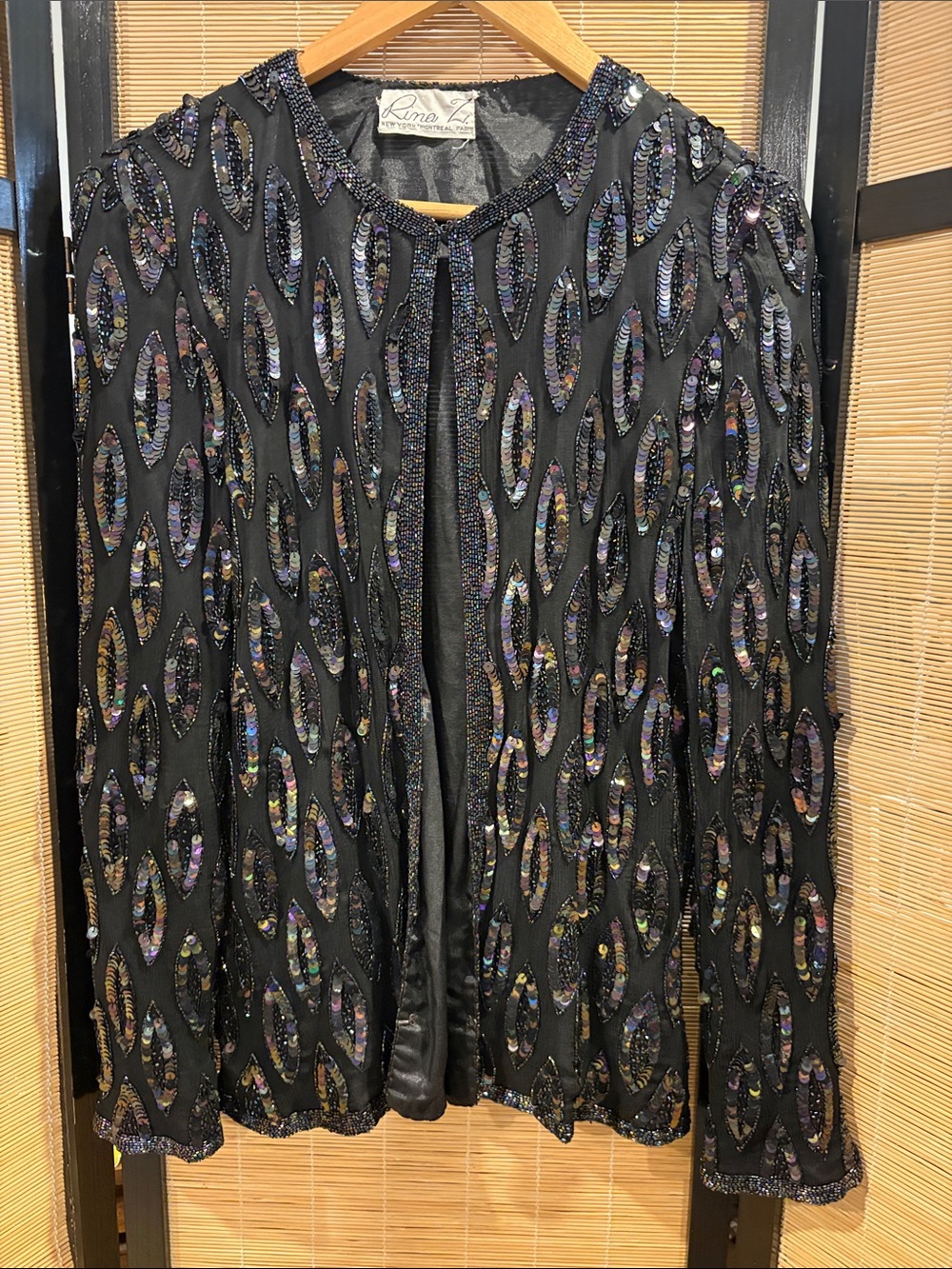 Vintage Black Sequin Jacket